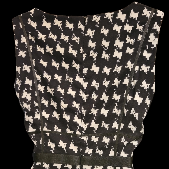 NWT Cleo 4 Dress Midi Houndstooth Patern Pockets Back Zipper Black and White - Picture 10 of 14